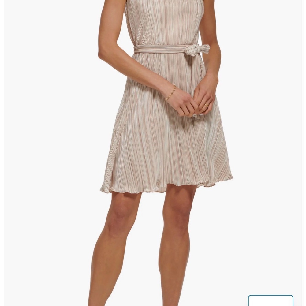 DKNY Cream Striped Mini Dress